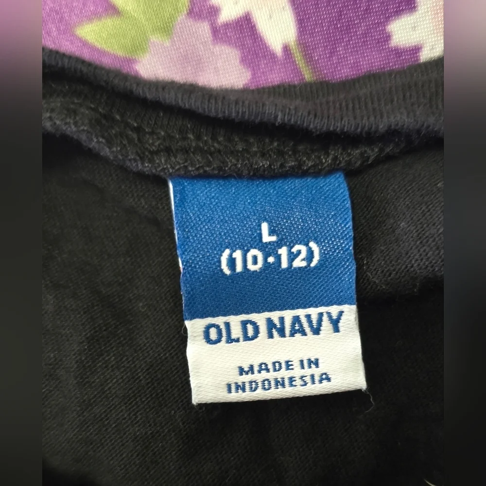 Old Navy Girls Classic Black Short Sleeve Crew Neck T Shirt Large